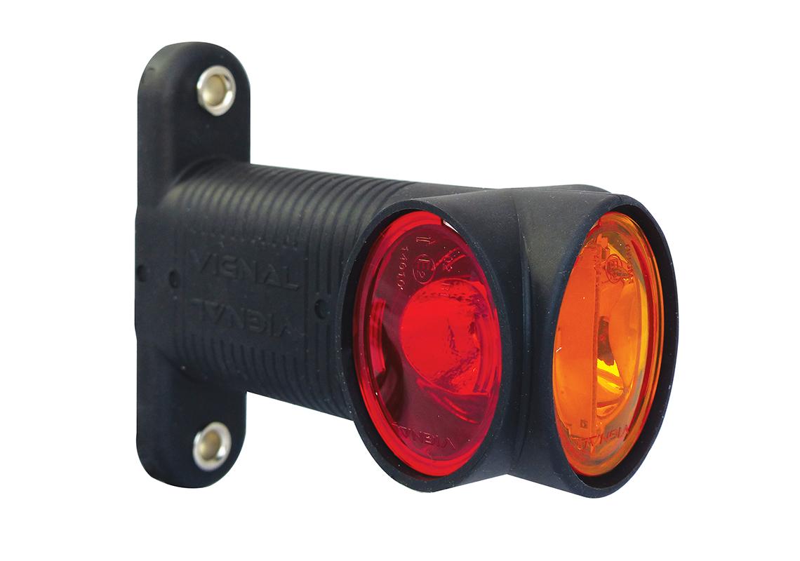 Feu de gabarit symétrique LED 12/24V cristal + rouge + ambre 